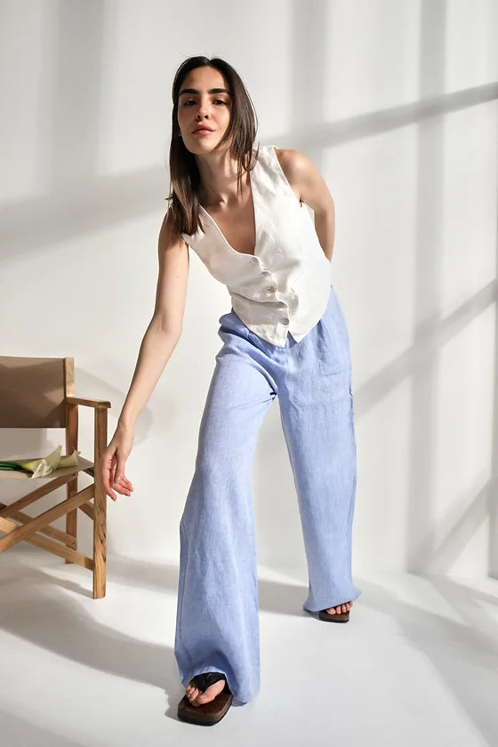 Blue Linen Trousers