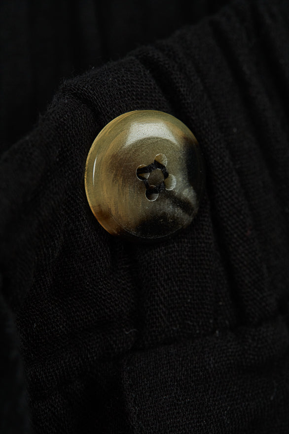 EBONY CRINKLED COTTON PANTS