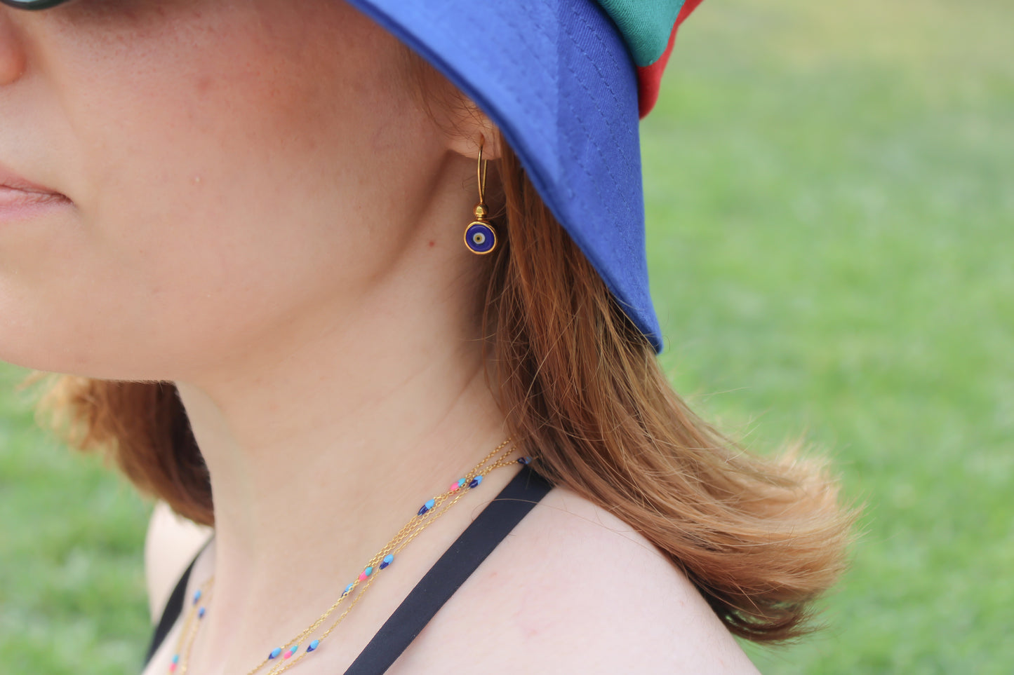 Marine | Levantine Evil Eye Bead Earring