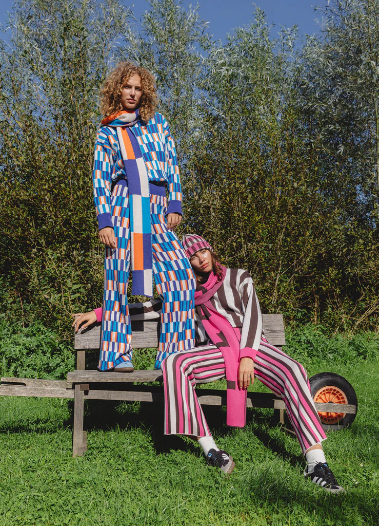 STRIPES Cotton Knit Trousers