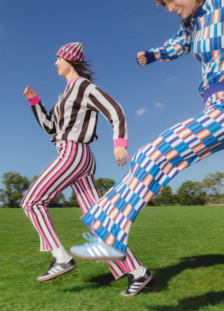 STRIPES Cotton Knit Trousers