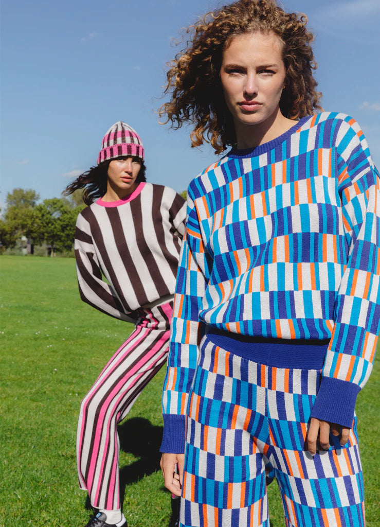 STRIPES Cotton Knit Trousers