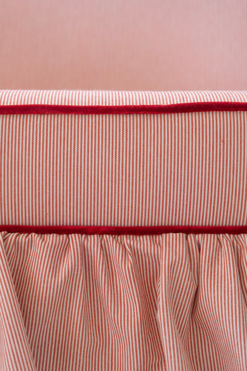 Red Thin Striped Triple Armchair