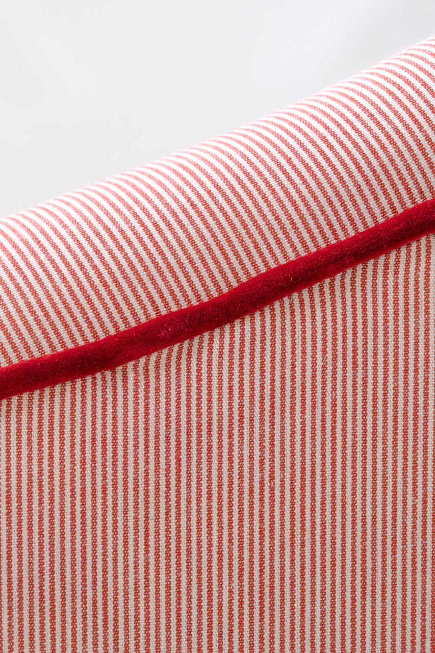 Red Thin Striped Triple Armchair