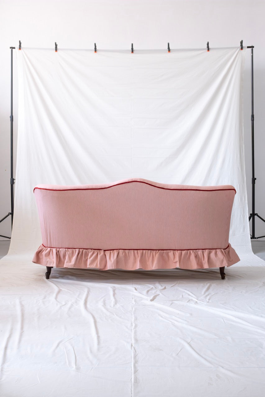 Red Thin Striped Triple Armchair