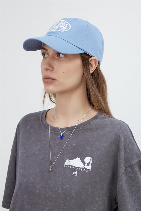 Women's Anthracite Back Printed Washed Oversize T-shirt