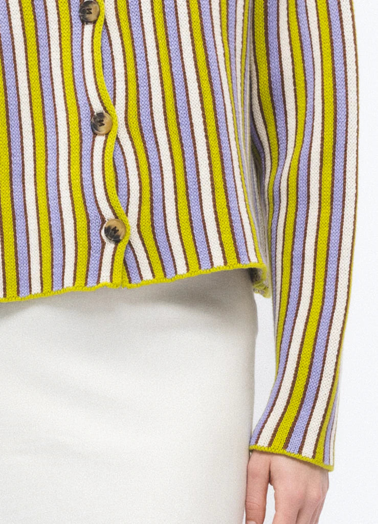 GRAPE Striped Knitwear Jacket