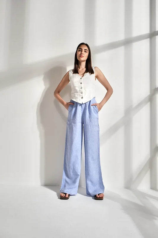 Blue Linen Trousers