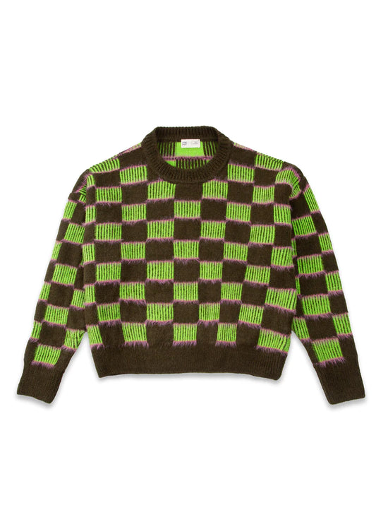 SQUARES Cropped Knitwear Sweater