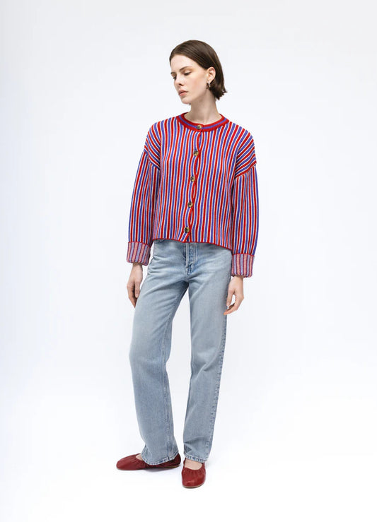 CHERRY Striped Knit Jacket