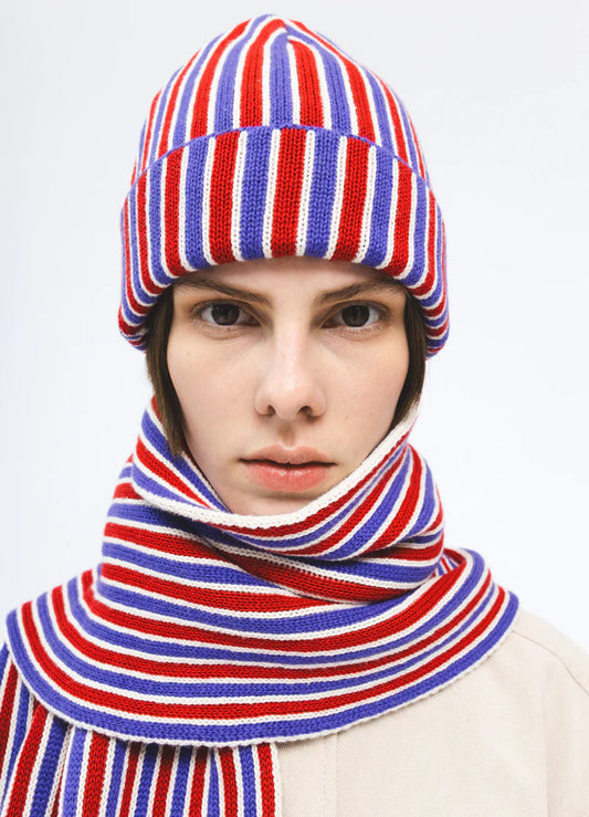 CHERRY Striped Knitted Beanie