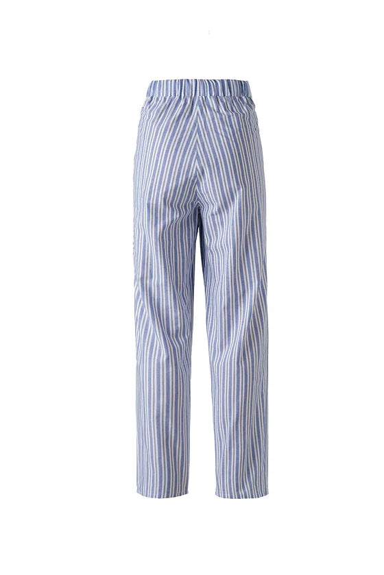 Blue Striped Cotton Trousers