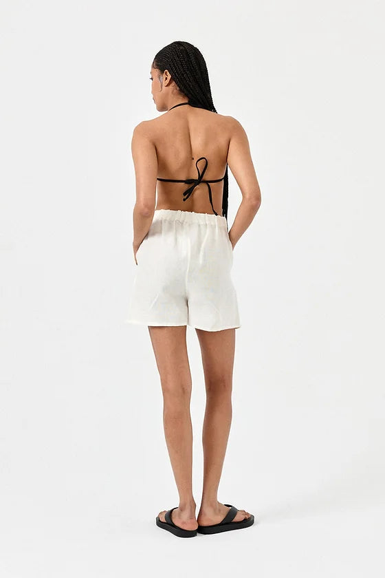 White Linen Shorts