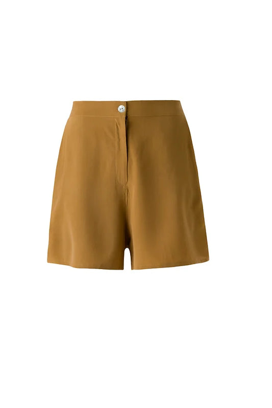 Stonewashed Cinnamon Color Silk Shorts