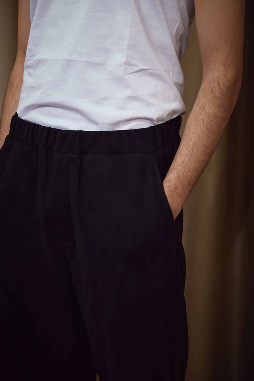 Beli Lastikli Bol Scuba Süet Pantolon