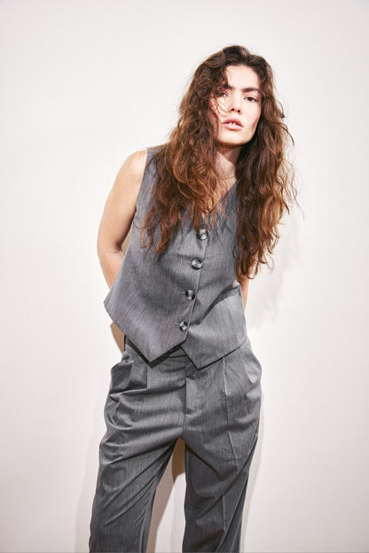 Gray Short Vest