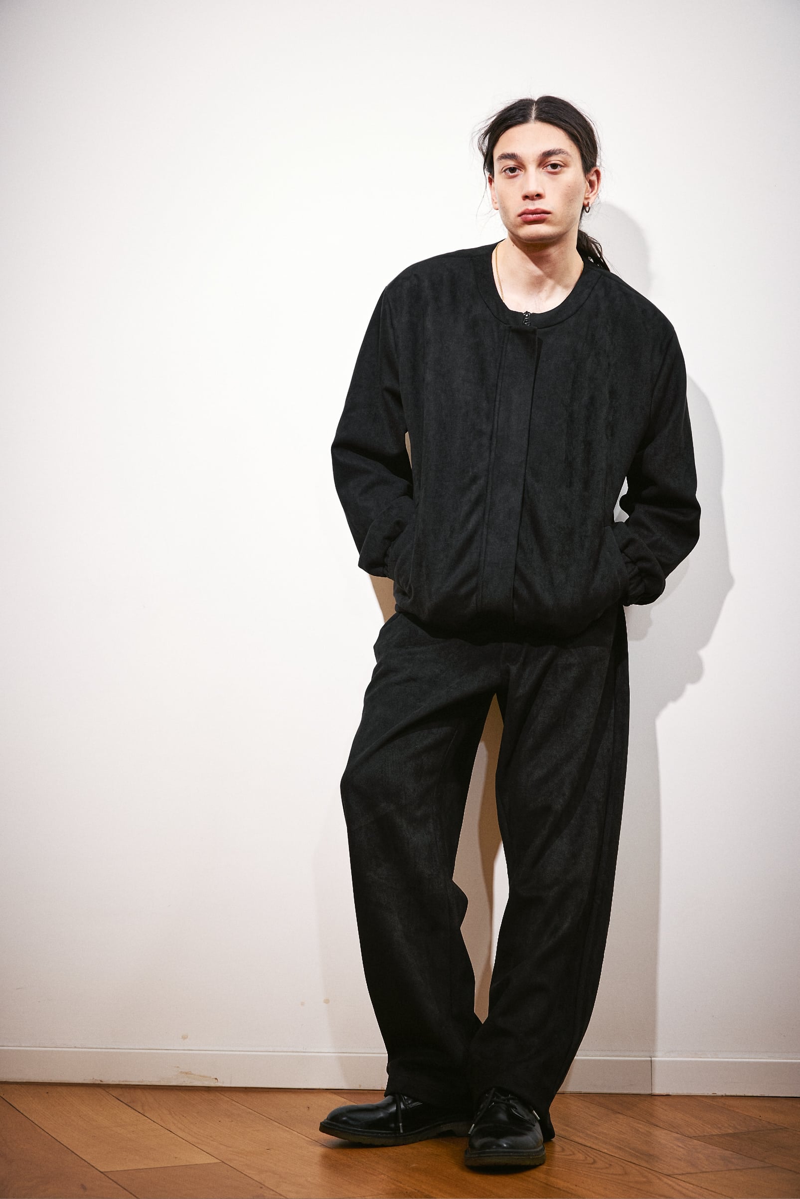 Dökümlü Scuba Süet Bomber Jacket