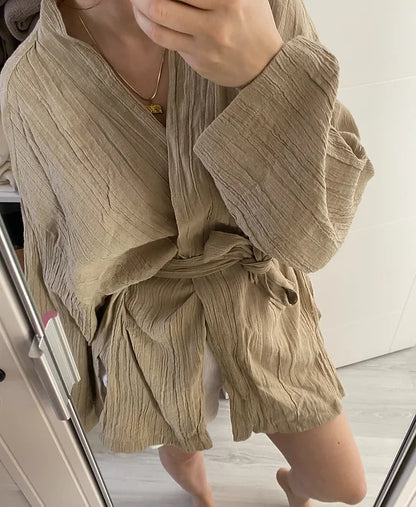 Linen Crepe Kimono