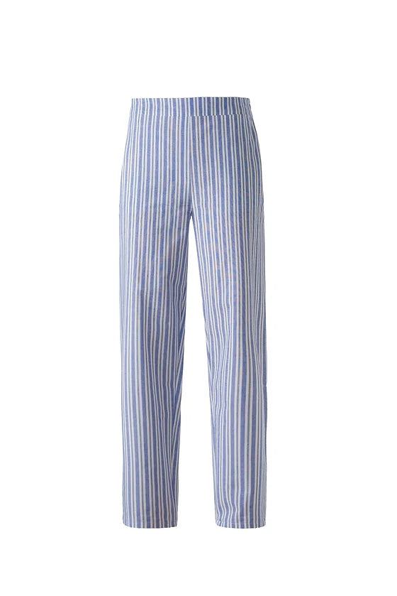 Blue Striped Cotton Trousers