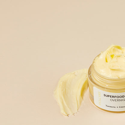 SUPERFOOD BRIGHTENING OVERNIGHT CREAM - TURMERIC + GINSENG + 3% VITAMIN C - BRIGHTENING FACE CREAM WITH ANTIOXIDANT