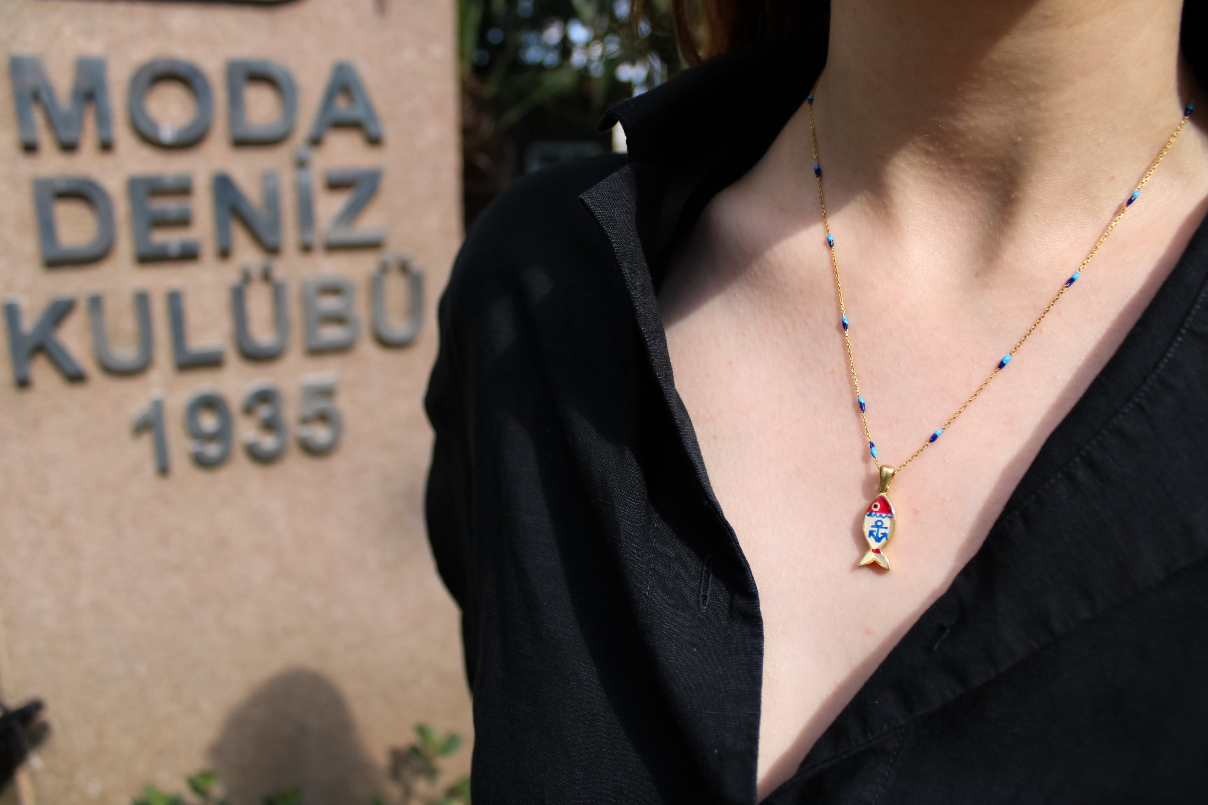 Marine | Enameled Fish Necklace