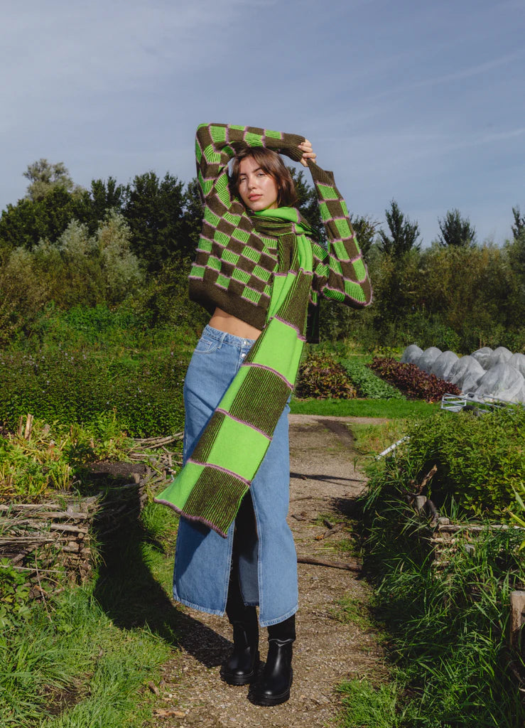 SQUARES Cropped Triko Kazak