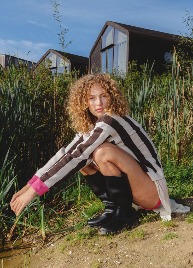STRIPES Oversize Pamuk Triko Kazak