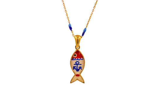 Marine | Enameled Fish Necklace