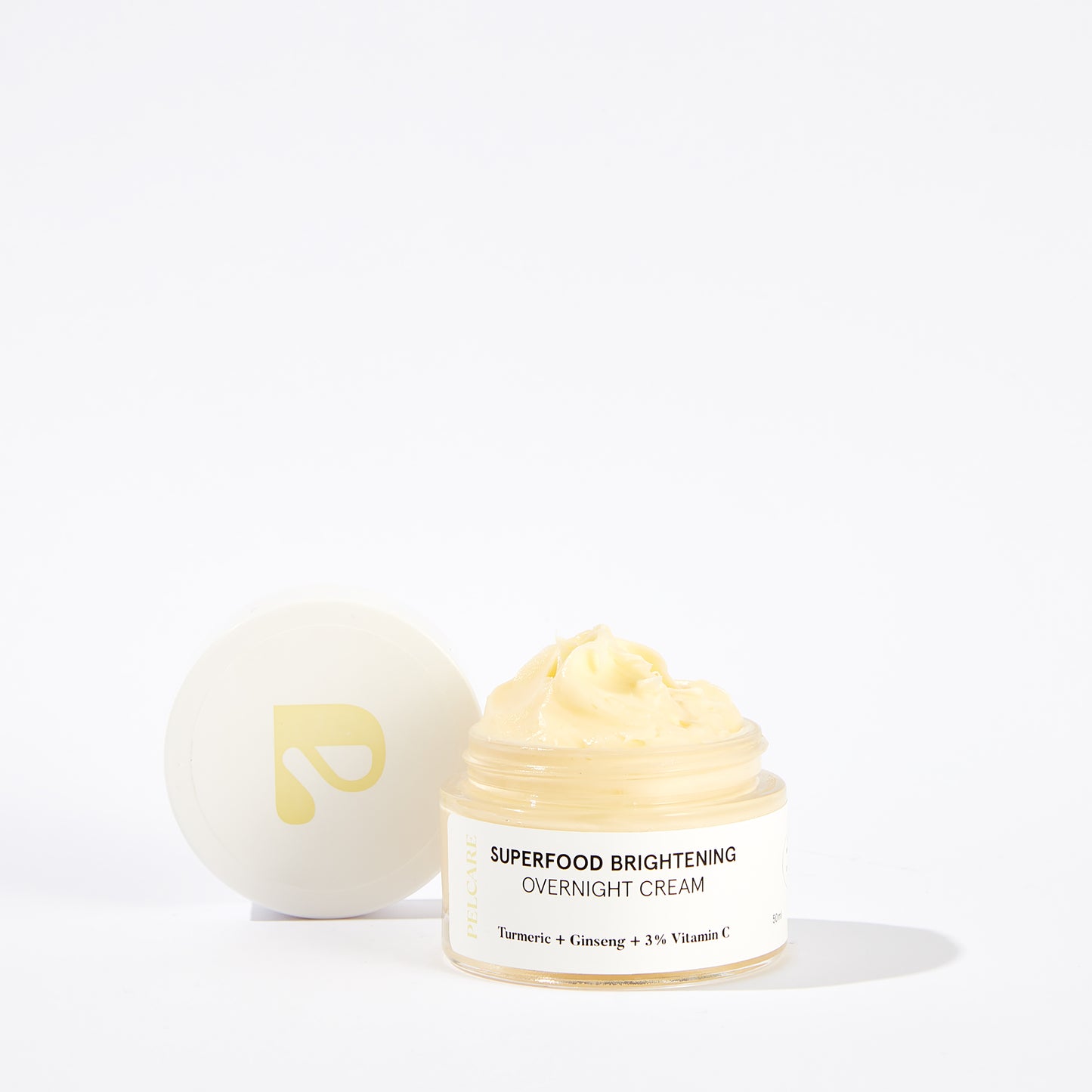 SUPERFOOD BRIGHTENING OVERNIGHT CREAM - TURMERIC + GINSENG + 3% VITAMIN C - BRIGHTENING FACE CREAM WITH ANTIOXIDANT