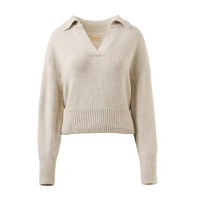 V-Neck Beige Sweater