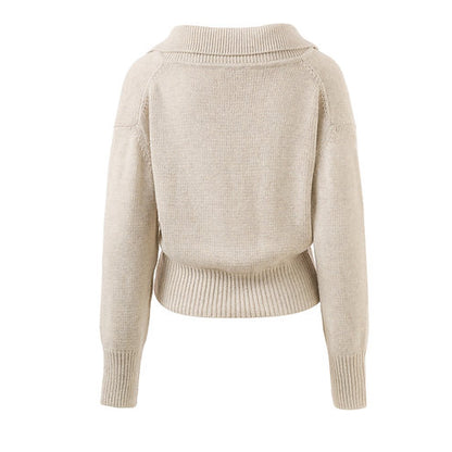 V-Neck Beige Sweater