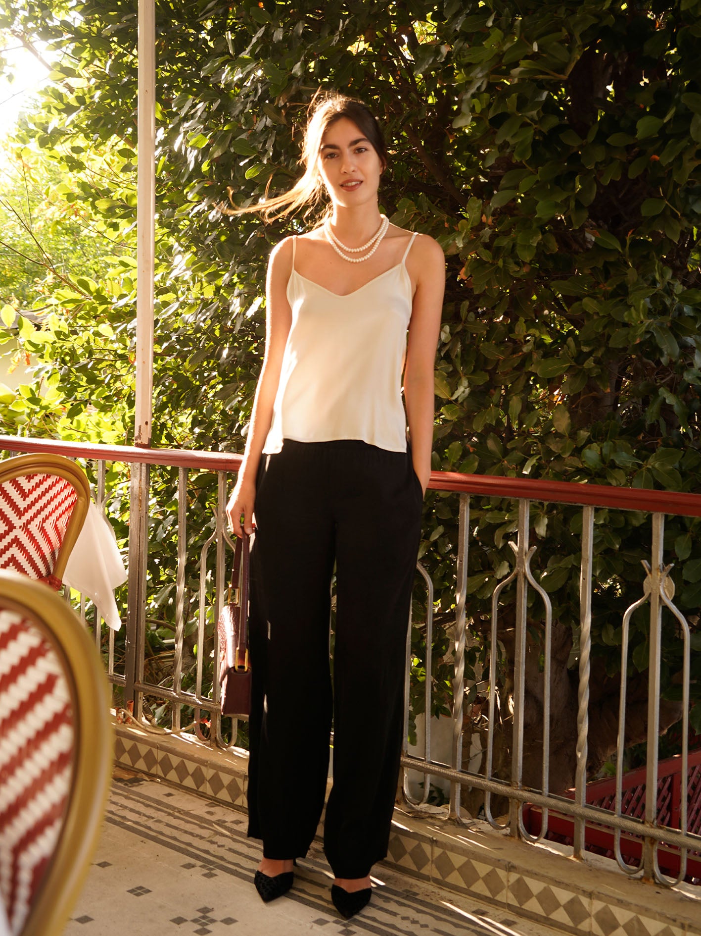 Pearly Strap Blouse