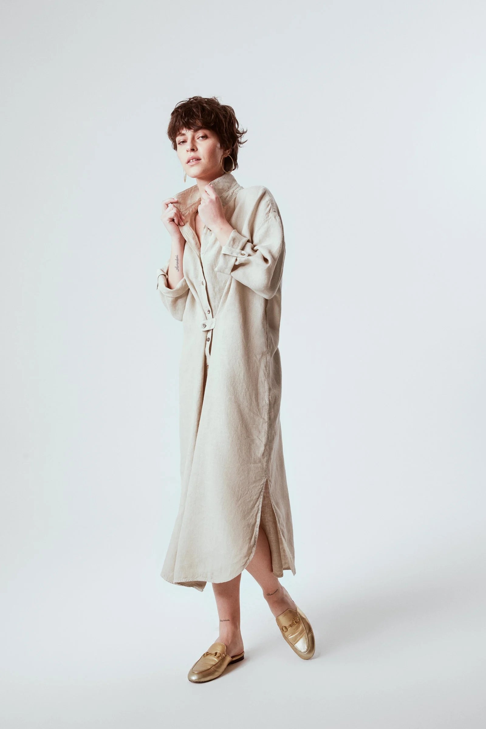 LINEN SHIRT DRESS NO14