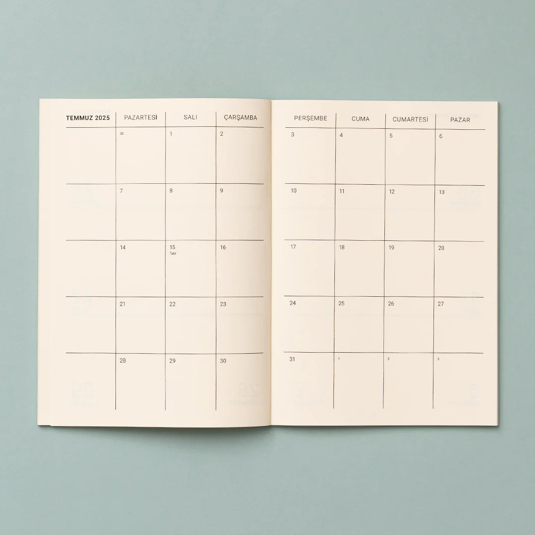 2025 Haftalık Ajanda - Gradient