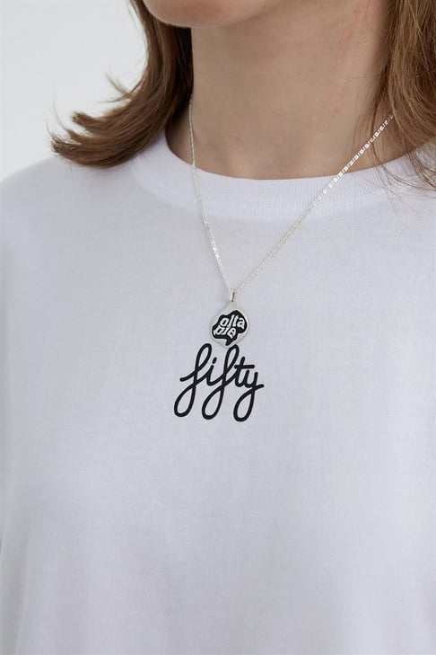 Kadın Beyaz Oversize Basic T-shirt