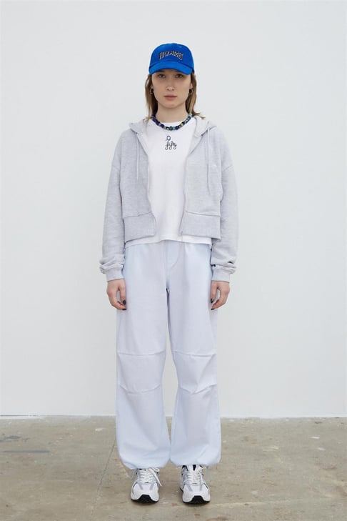 Kadın Mavi Çizgili Paraşüt Pj Pantolon